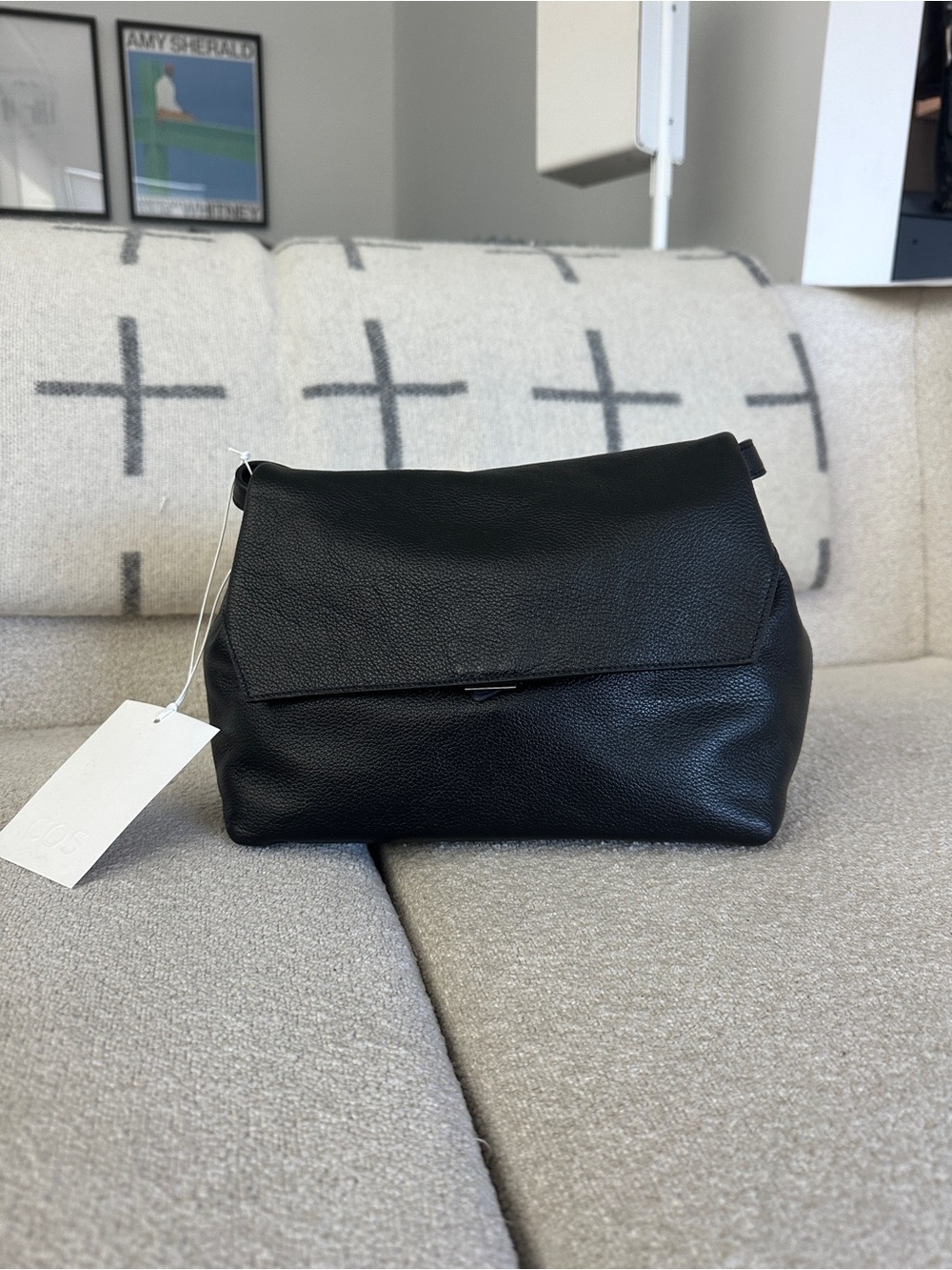 COS Trullo Crossbody Flag Bag - Pebbled Leather